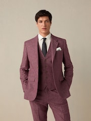 Rose - Veste de costume en lin Blend texturé - Image 1 of 5