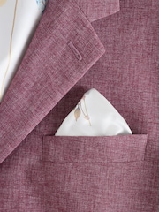 Pink Linen Blend Texture Suit Jacket - Image 9 of 10