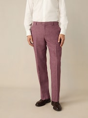 Rose - Pantalon de costume ajusté en lin texturé - Image 1 of 9