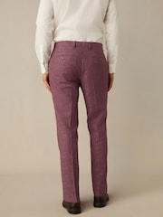 Rose - Pantalon de costume ajusté en lin texturé - Image 2 of 9