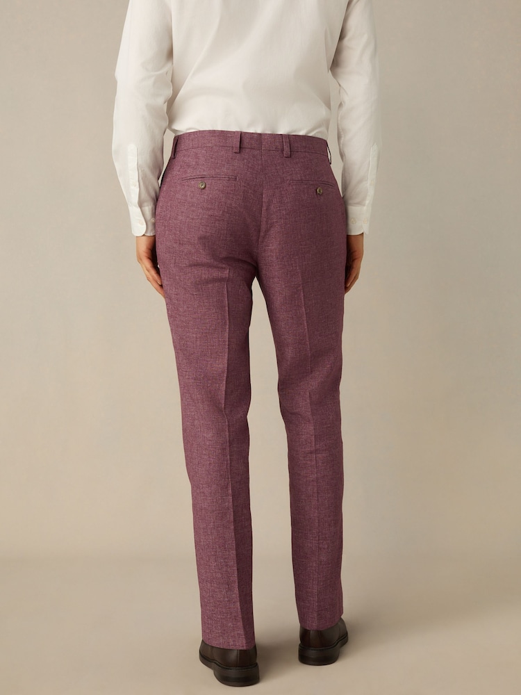 Rose - Pantalon de costume ajusté en lin texturé - Image 2 of 9