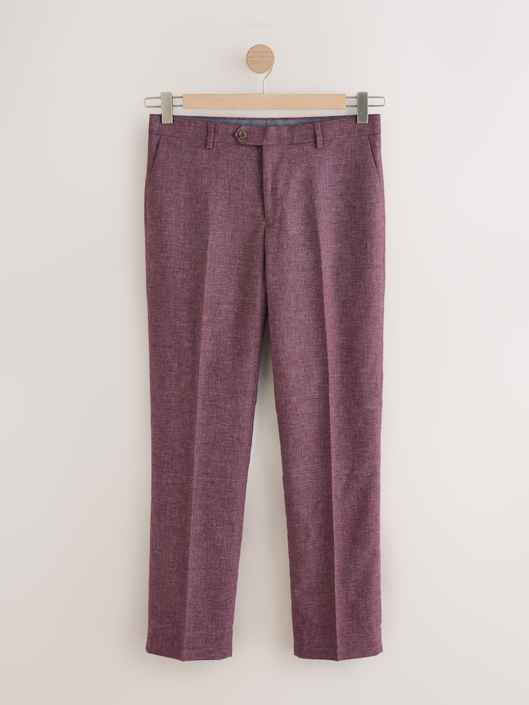 Rose - Pantalon de costume ajusté en lin texturé - Image 5 of 9