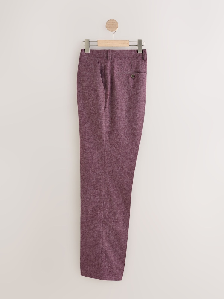 Rose - Pantalon de costume ajusté en lin texturé - Image 6 of 9