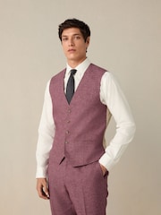 Rose - Gilet de costume en lin texturé - Image 1 de 8