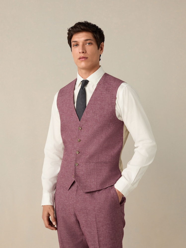 Rose - Gilet de costume en lin texturé - Image 1 of 8