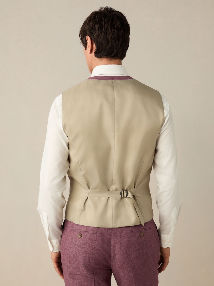 Rose - Gilet de costume en lin texturé - Image 2 of 8