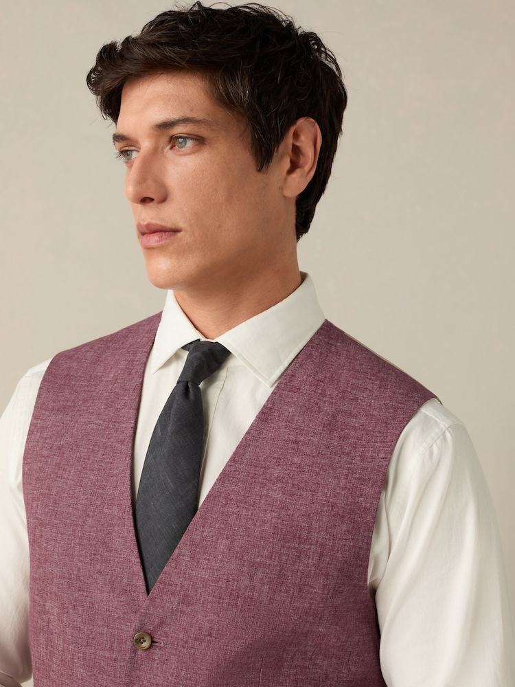 Rose - Gilet de costume en lin texturé - Image 4 of 8