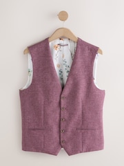 Rose - Gilet de costume en lin texturé - Image 8 de 8