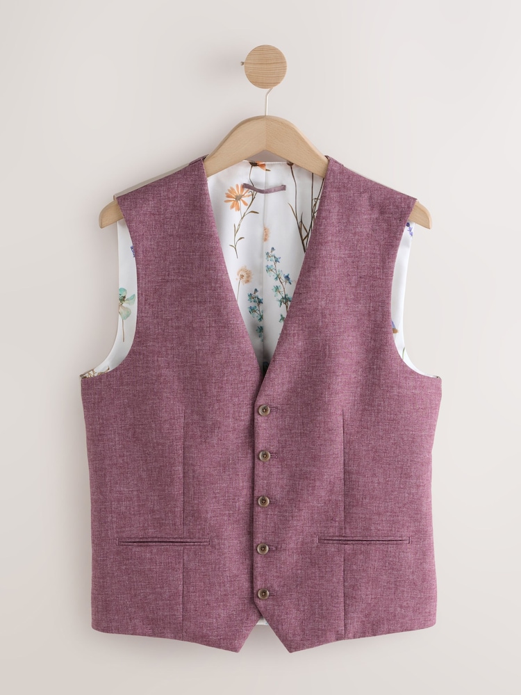 Rose - Gilet de costume en lin texturé - Image 8 of 8