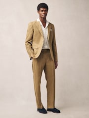 Stone Slim Fit Linen Suit Jacket - Image 2 of 10