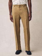 Stone Slim Fit 100% Linen Suit Trousers - Image 1 of 1