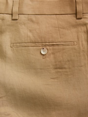 Stone Slim Fit 100% Linen Suit Trousers - Image 10 of 12