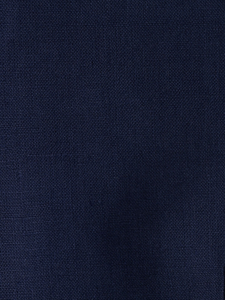 Blue Slim Fit Linen Suit Jacket - Image 6 of 9