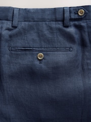 Azul - Calças de linho Slim Fit 100% - Imagem 10 de 10