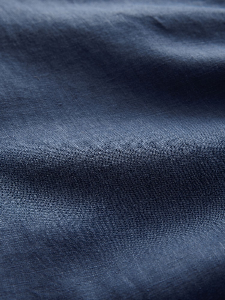 Blue Slim Fit 100% Linen Suit Trousers - Image 13 of 13