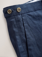Azul - Calças de linho Slim Fit 100% - Imagem 6 de 10