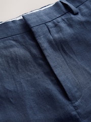 Azul - Calças de linho Slim Fit 100% - Imagem 7 de 10