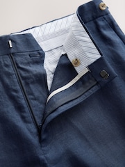 Azul - Calças de linho Slim Fit 100% - Imagem 9 de 10