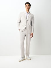 neutre - Veste de costume slim en seersucker rayée - Image 2 de 5