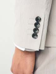 neutre - Veste de costume slim en seersucker rayée - Image 4 de 5