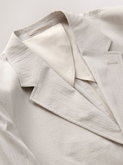 Neutral Slim Fit Seersucker Stripe Suit Jacket - Image 7 of 9