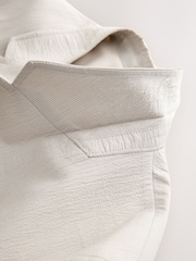 Neutral Slim Fit Seersucker Stripe Suit Jacket - Image 8 of 9