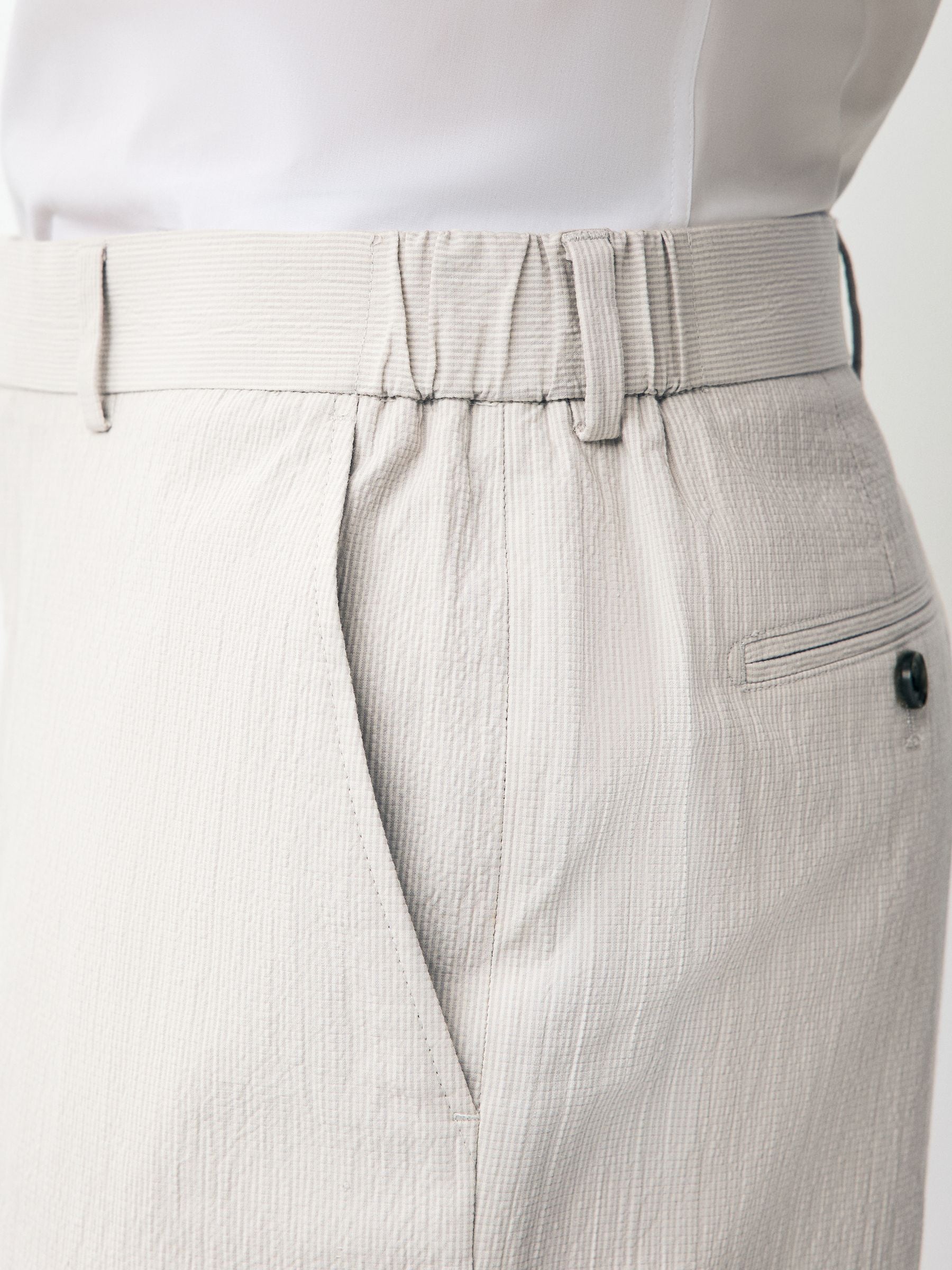 Buy Neutral Slim Fit Striped Seersucker Suit Trousers from Next Canada