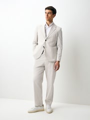 neutre - Pantalon de costume slim en seersucker rayé - Image 6 of 6