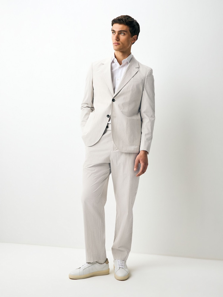 neutre - Pantalon de costume slim en seersucker rayé - Image 6 of 6