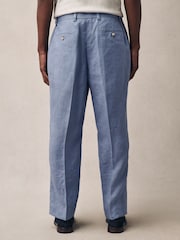 Azul claro - Calças de linho Slim Fit 100% - Imagem 3 de 7
