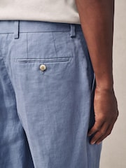 Azul claro - Calças de linho Slim Fit 100% - Imagem 5 de 7