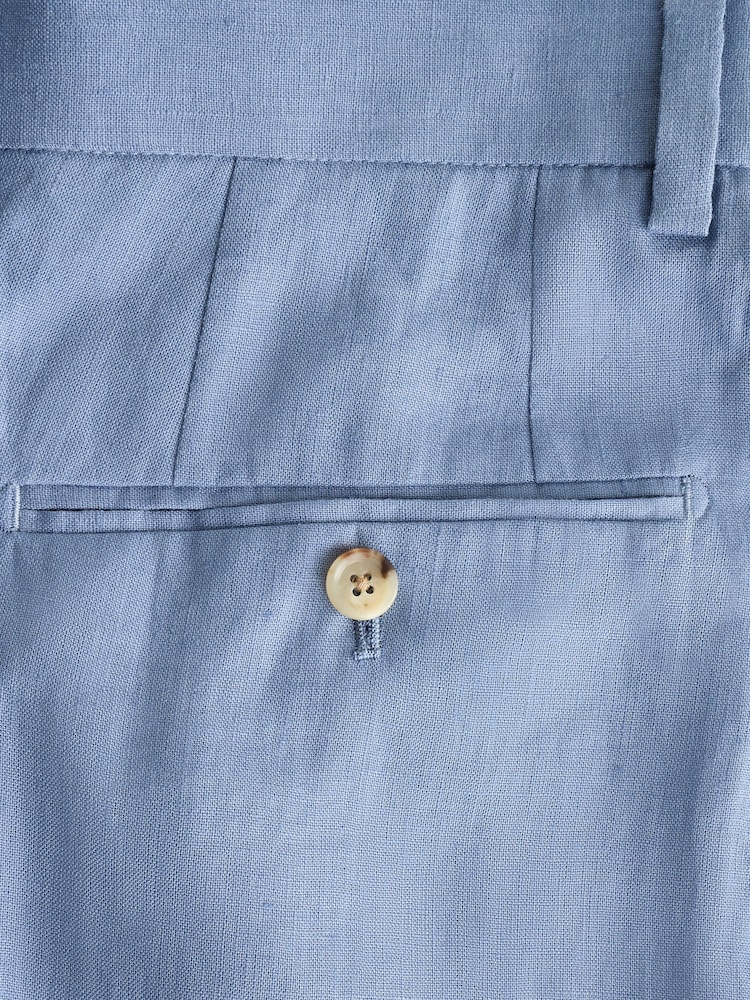 Azul claro - Calças de linho Slim Fit 100% - Imagem 7 de 7