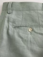 Verde - Calças de linho Slim Fit 100% - Imagem 6 de 8