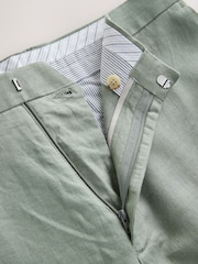 Verde - Calças de linho Slim Fit 100% - Imagem 7 de 8