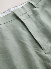 Verde - Calças de linho Slim Fit 100% - Imagem 8 de 8