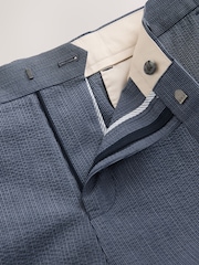 Marineblauw - Slim Fit Striped Seersucker Suit Trousers - Image 10 of 13