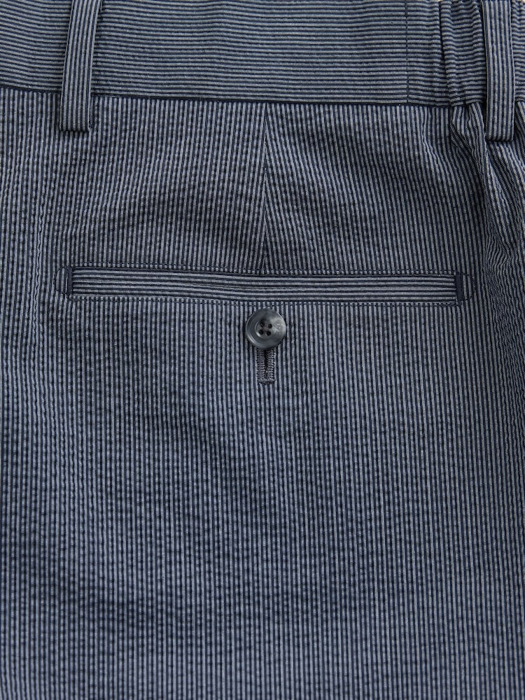 Marineblauw - Slim Fit Striped Seersucker Suit Trousers - Image 12 of 13