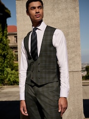 Green Trimmed Check Suit Waistcoat - Image 1 of 9