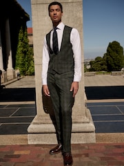 Green Trimmed Check Suit Waistcoat - Image 2 of 9
