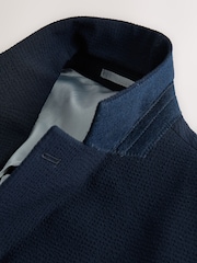 أزرق داكن - Slim Fit Seersucker Texture Suit Jacket - صورة 8 من 10