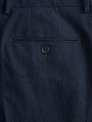 Темно-синий - Slim Fit Seersucker Texture Suit Trousers - Image 10 of 10