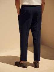 Темно-синий - Slim Fit Seersucker Texture Suit Trousers - Image 3 of 10
