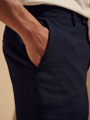 Темно-синий - Slim Fit Seersucker Texture Suit Trousers - Image 4 of 10