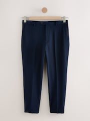 Темно-синий - Slim Fit Seersucker Texture Suit Trousers - Image 6 of 10