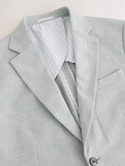 Light Grey Slim Fit Seersucker Texture Suit Jacket - Image 7 of 10