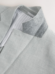 Light Grey Slim Fit Seersucker Texture Suit Jacket - Image 8 of 10