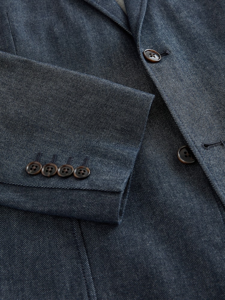 Blue Relaxed Fit Denim Suit Jacket - Image 11 of 11 Blue Relaxed Fit Denim Suit Jacket - Image 11 of 11