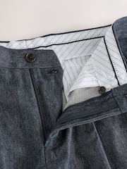 Blue Relaxed Fit Denim Suit Trousers - Image 12 of 13