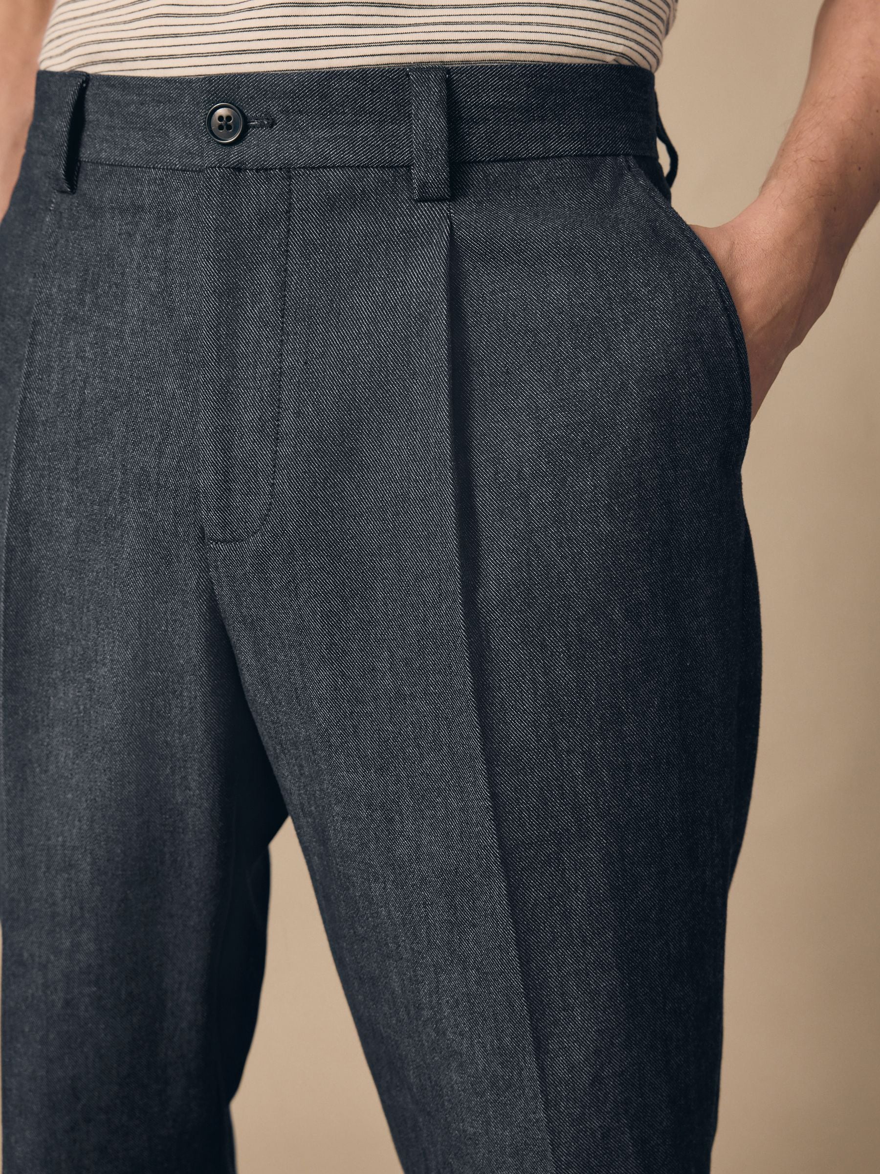 Buy Blue Relaxed Fit Denim Suit Trousers from Next USA