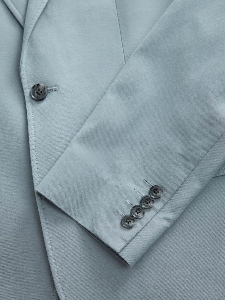 Niebieski - Slim Fit Cotton TENCEL™ Suit Jacket - Image 8 of 10